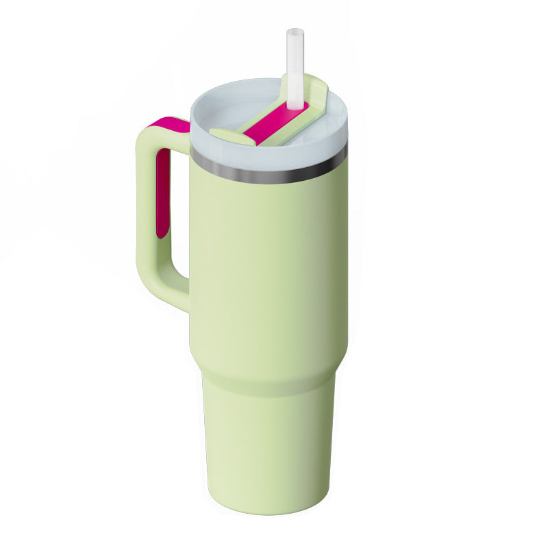 Vacuum Coffee Tumbler With Lid & Straw