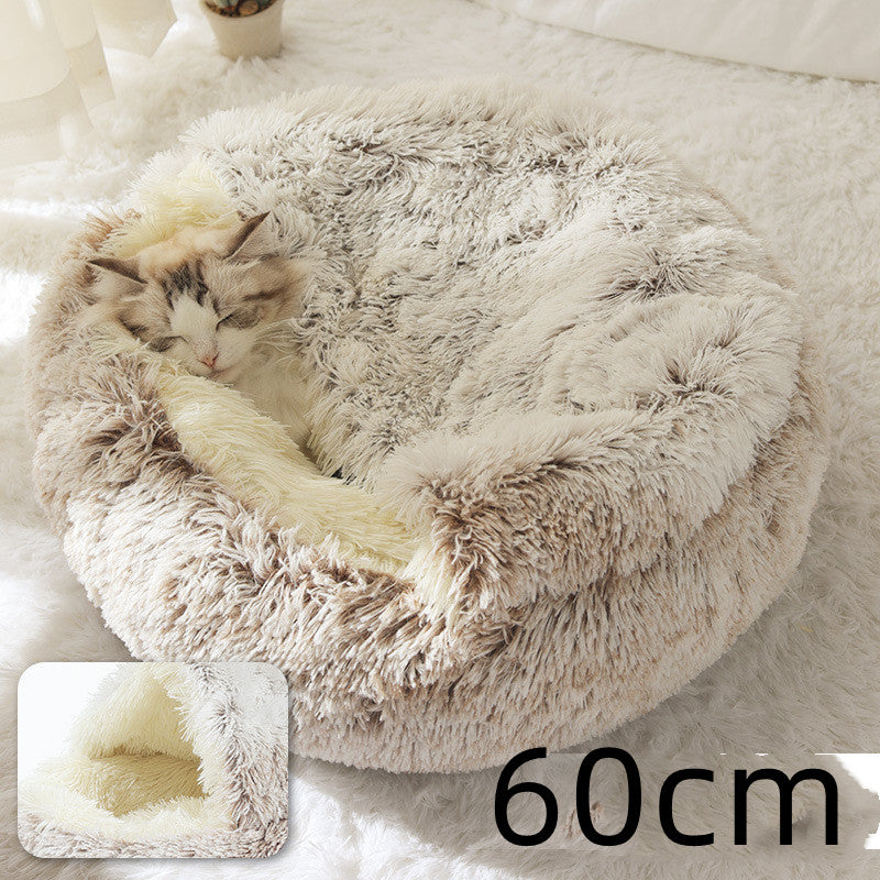 2 In 1 Plush Warm Winter Pet Bed