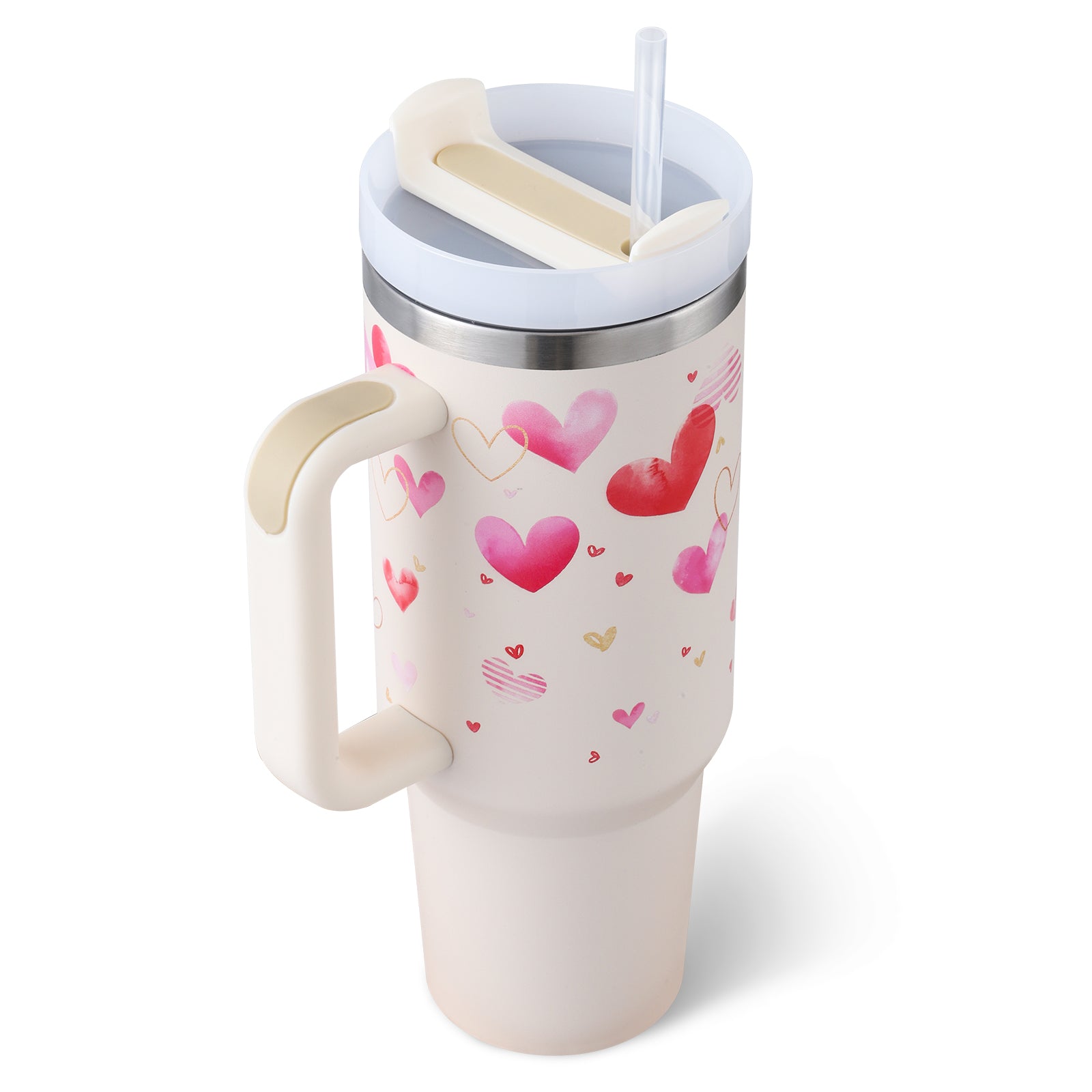 Vacuum Coffee Tumbler With Lid & Straw