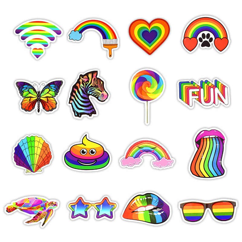 50 Rainbow Laptop  Stickers