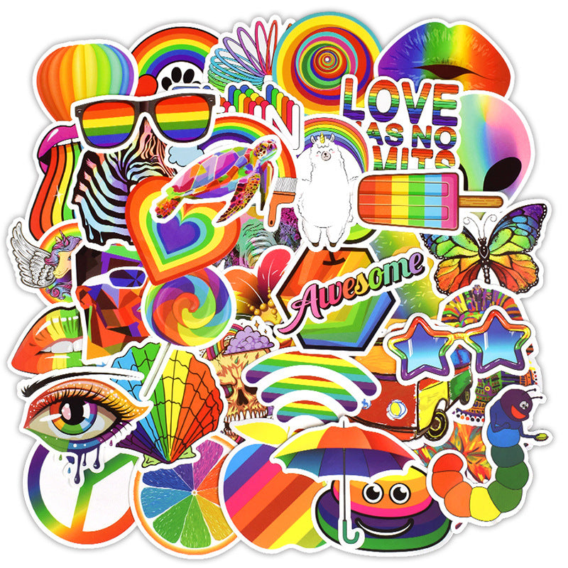 50 Rainbow Laptop  Stickers