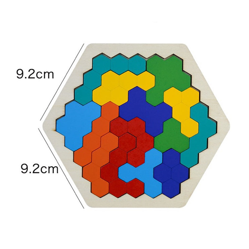 Tangram Wooden Hexagon Puzzle Toys