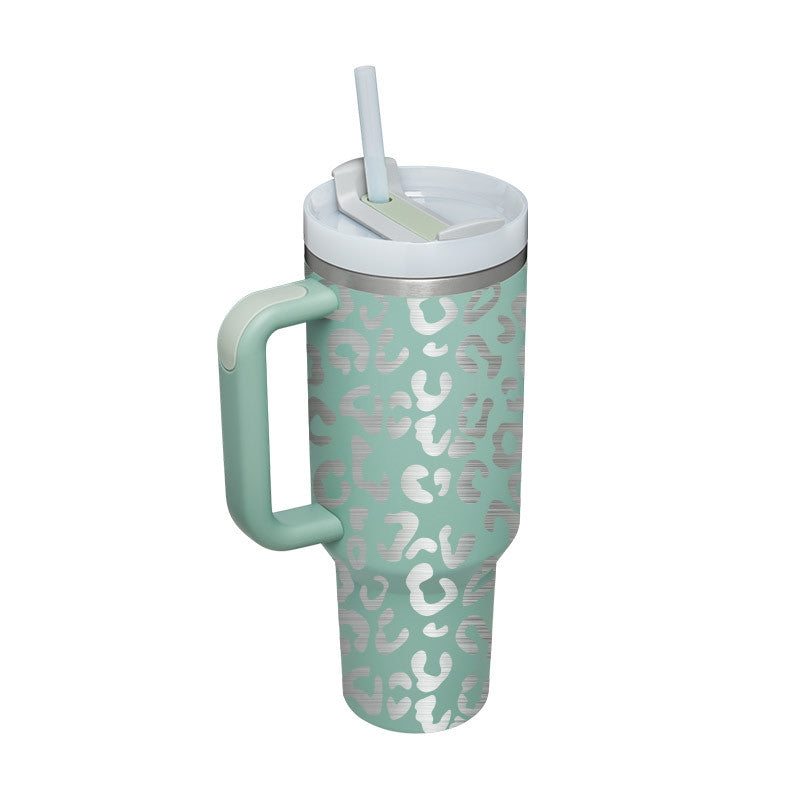 Vacuum Coffee Tumbler With Lid & Straw