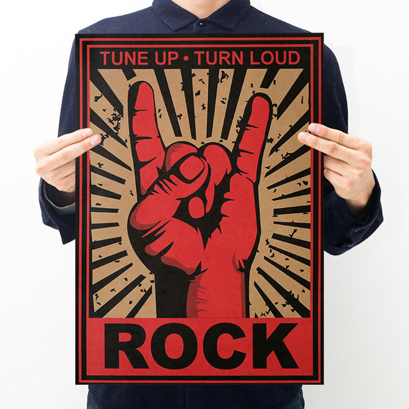 ROCK Classic Retro Gesture Poster