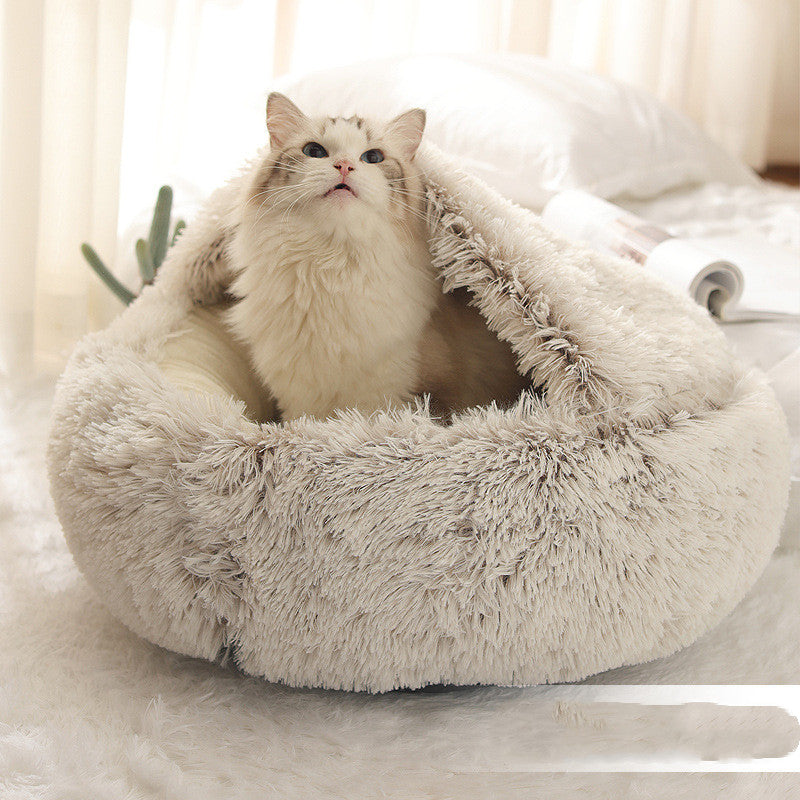 2 In 1 Plush Warm Winter Pet Bed