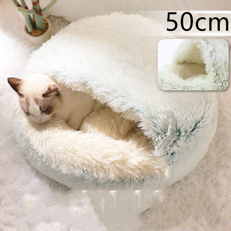 2 In 1 Plush Warm Winter Pet Bed