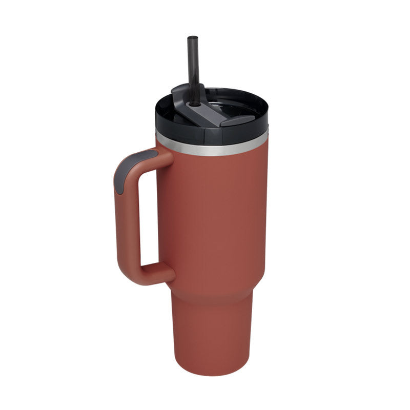 Vacuum Coffee Tumbler With Lid & Straw