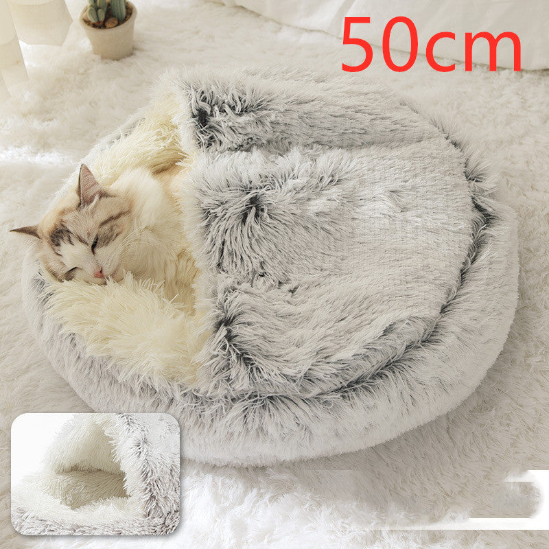 2 In 1 Plush Warm Winter Pet Bed