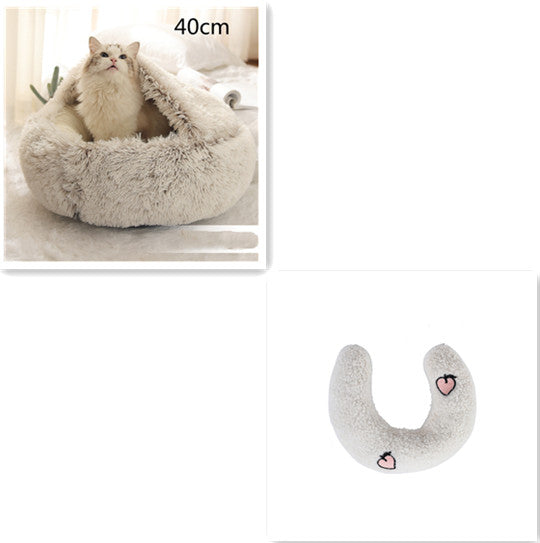 2 In 1 Plush Warm Winter Pet Bed