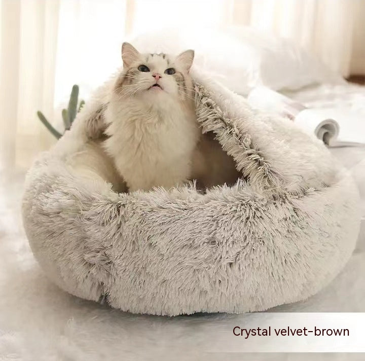 2 In 1 Plush Warm Winter Pet Bed