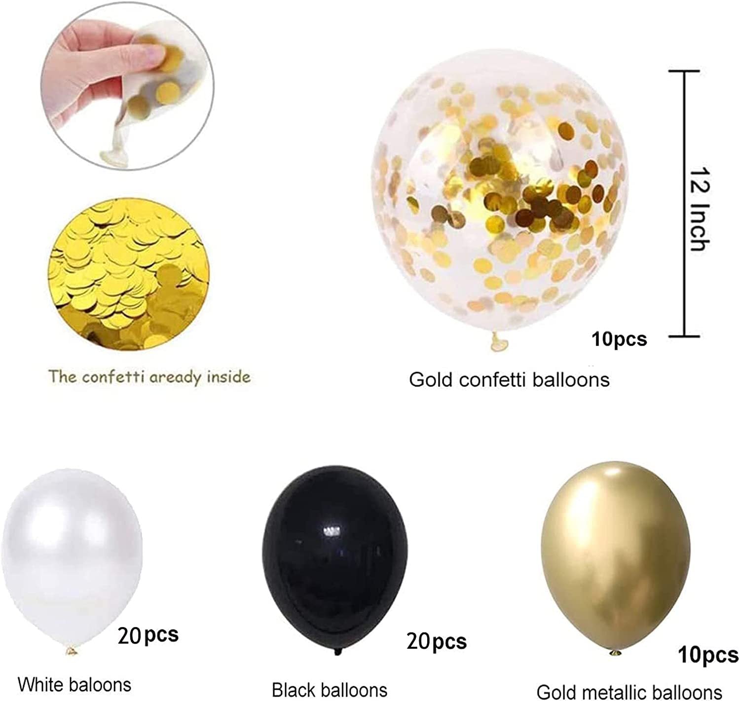 60PCs Latex Sequins Combination Balloons