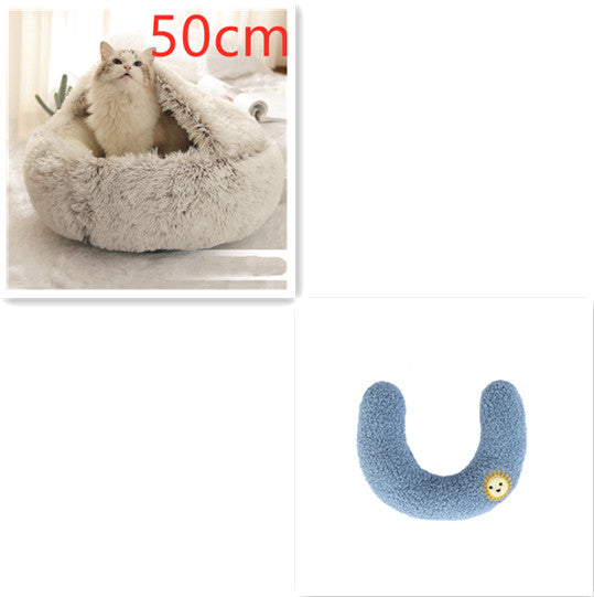 2 In 1 Plush Warm Winter Pet Bed