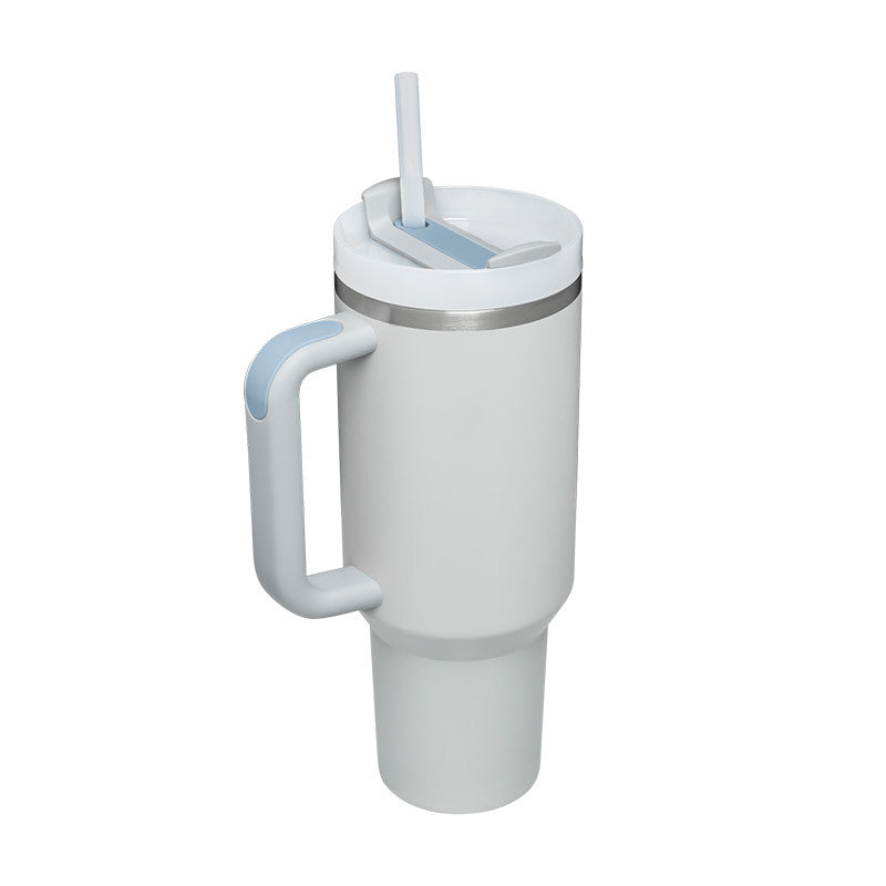 Vacuum Coffee Tumbler With Lid & Straw