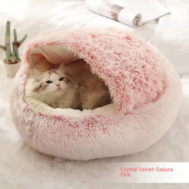 2 In 1 Plush Warm Winter Pet Bed