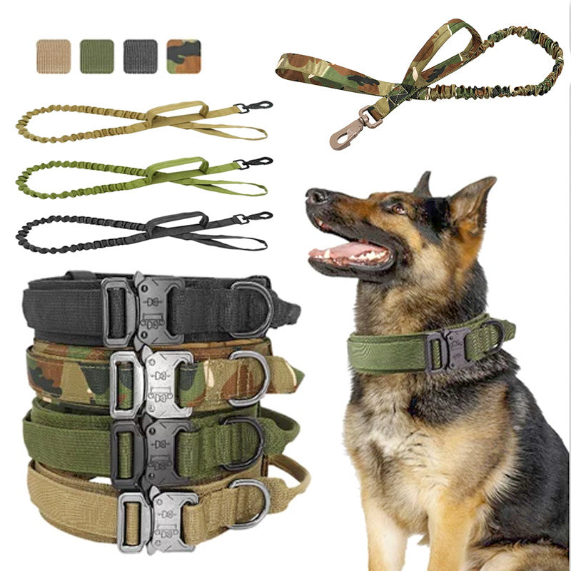 Adjustable Tactical Dog Collar & Leash