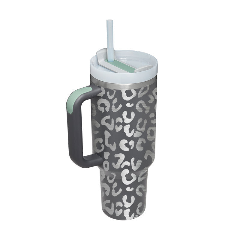 Vacuum Coffee Tumbler With Lid & Straw