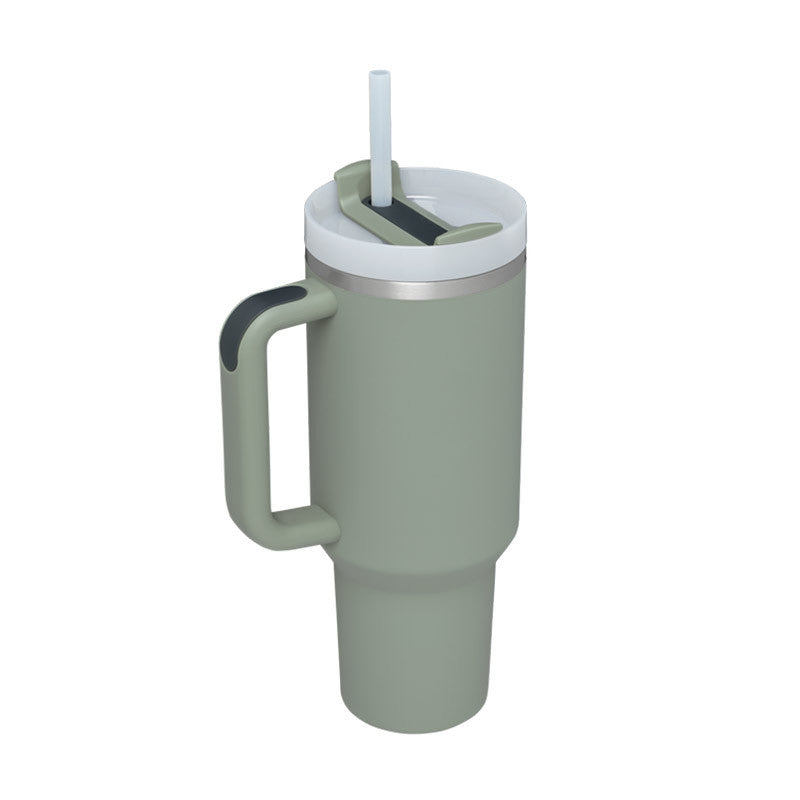 Vacuum Coffee Tumbler With Lid & Straw