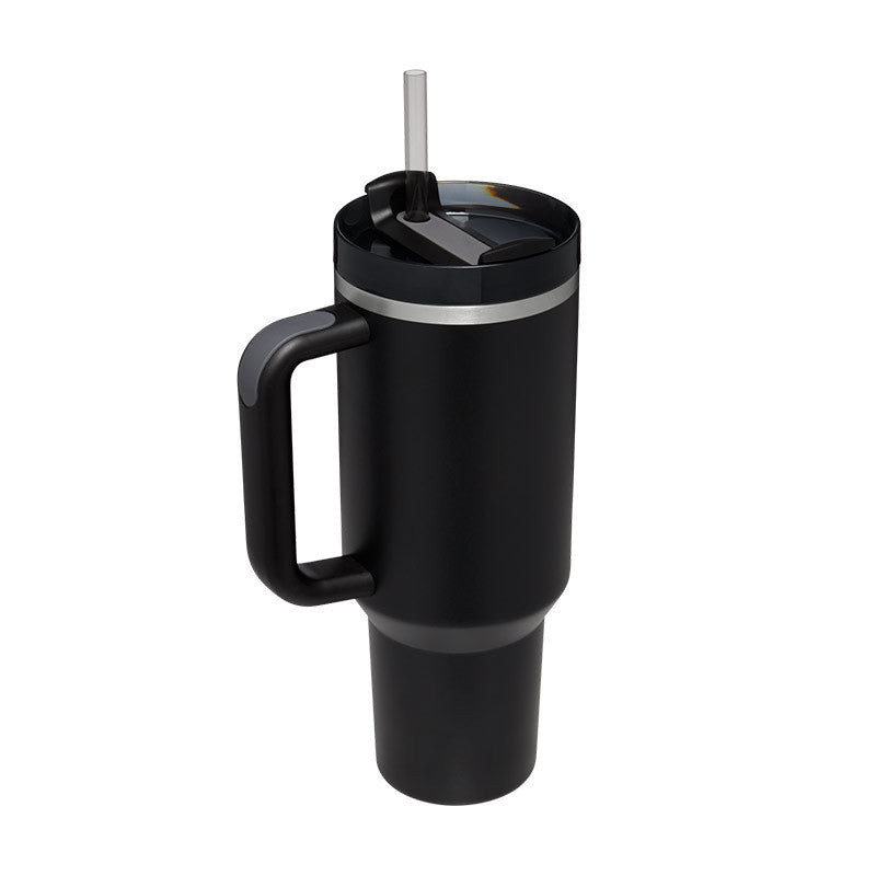 Vacuum Coffee Tumbler With Lid & Straw