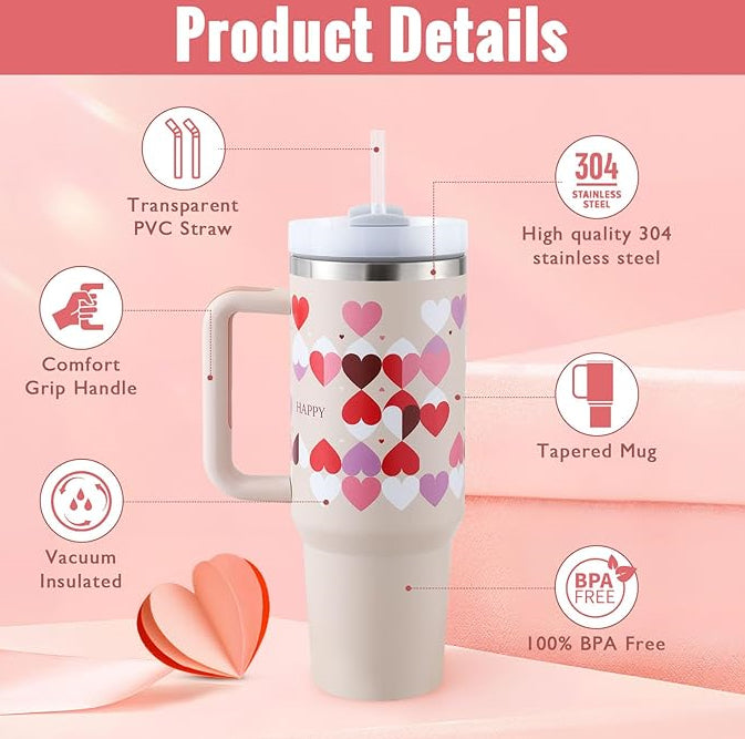 Vacuum Coffee Tumbler With Lid & Straw