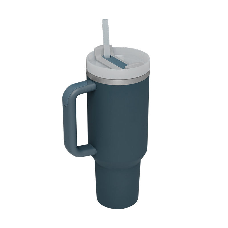 Vacuum Coffee Tumbler With Lid & Straw