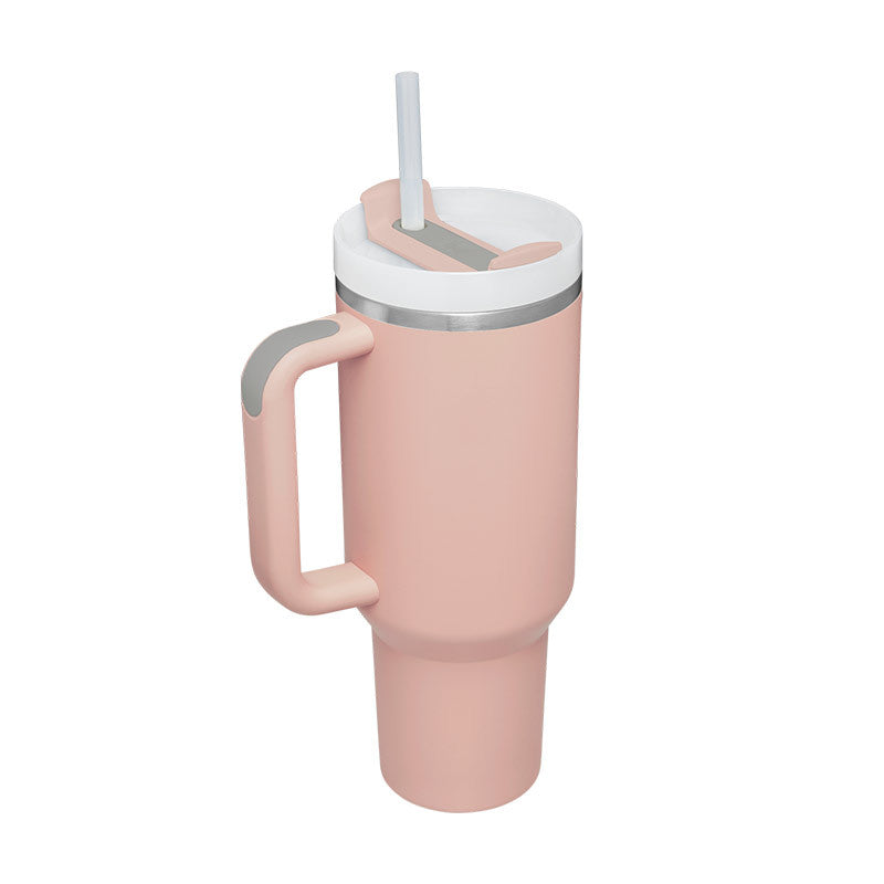 Vacuum Coffee Tumbler With Lid & Straw